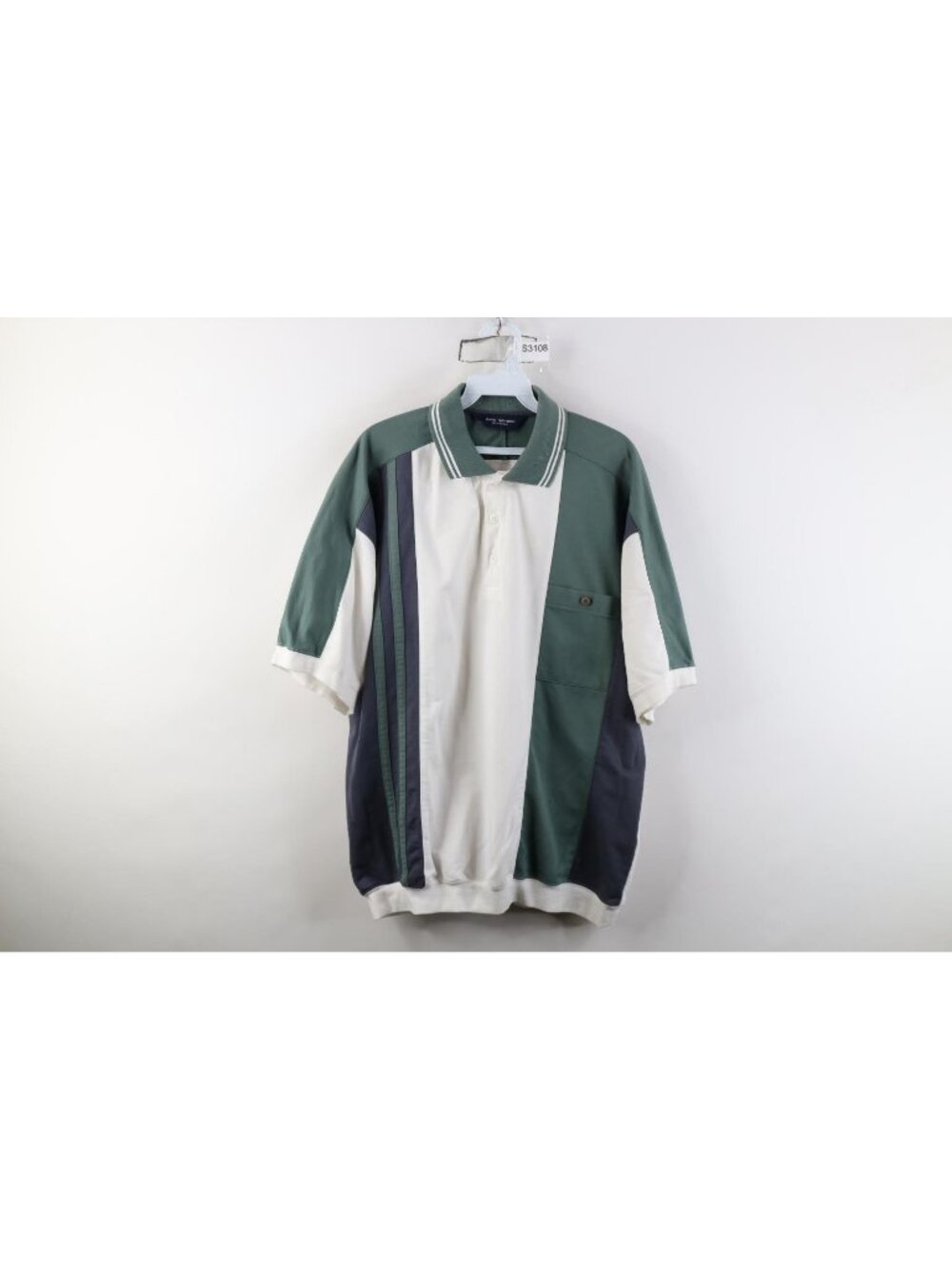 Vintage 90s Streetwear Mens XL Striped Color Block Pullover Golf Polo Shirt